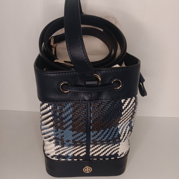 BRAND NEW TORY BURCH ROBINSON PLAID BUCKET BAG - Picture 4 of 10